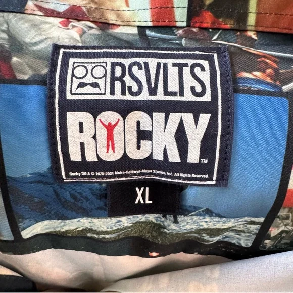 RSVLTS Rocky Balboa IV "No easy way out" Men's Graphic Button Front Shirt - Picture 4 of 5